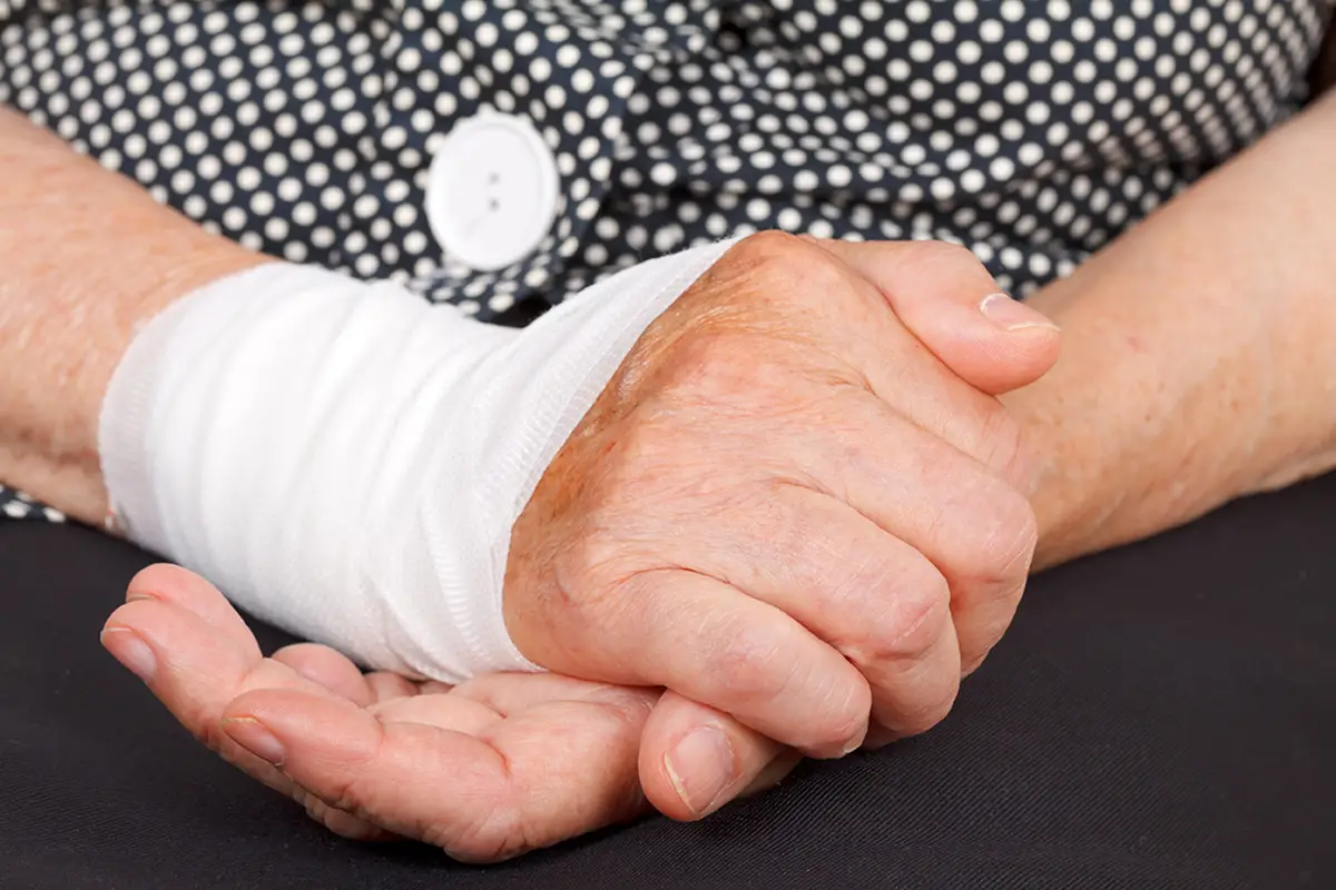 Close-up of wound care and prevention treatment for a diabetes patient