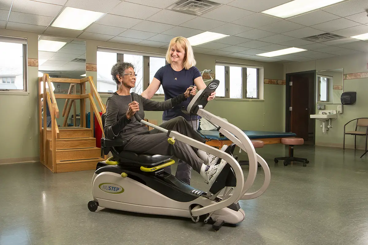 Therapist working with patients during an outpatient therapy session