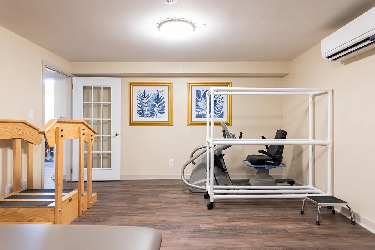 Physical therapy and rehabilitation equipment in an outpatient therapy clinic