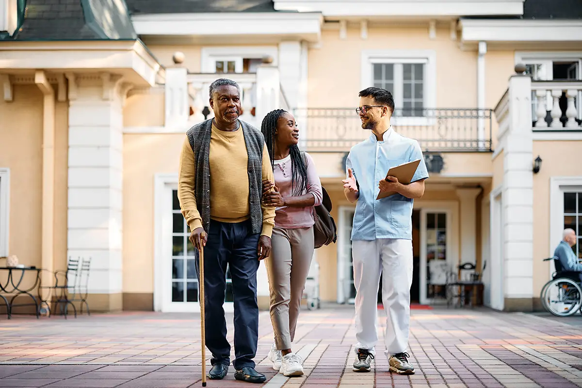 Senior residents and caregivers together, showing how respite care supports families