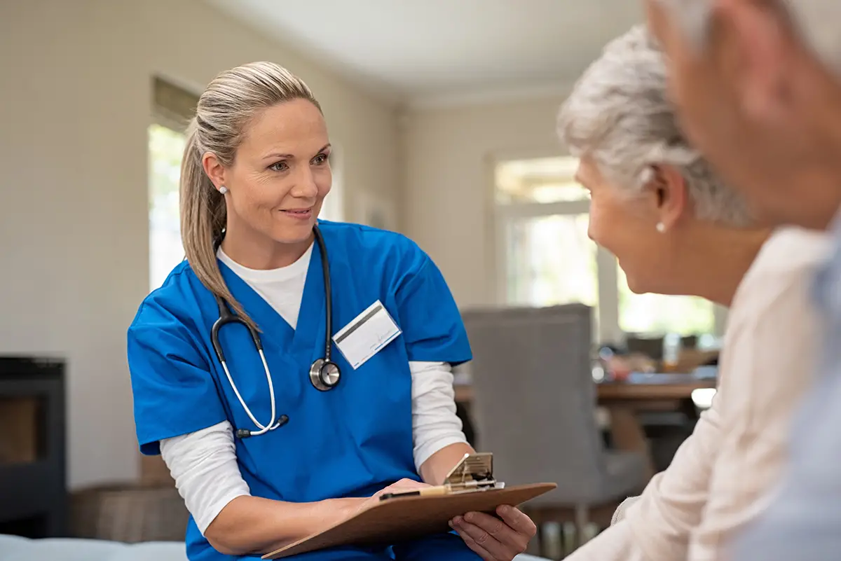 Skilled nursing professional providing attentive patient care