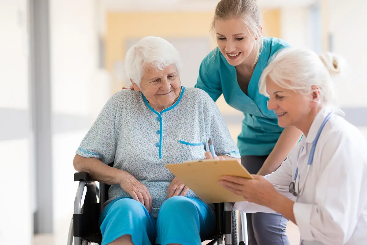 Skilled nursing team member providing dedicated patient care