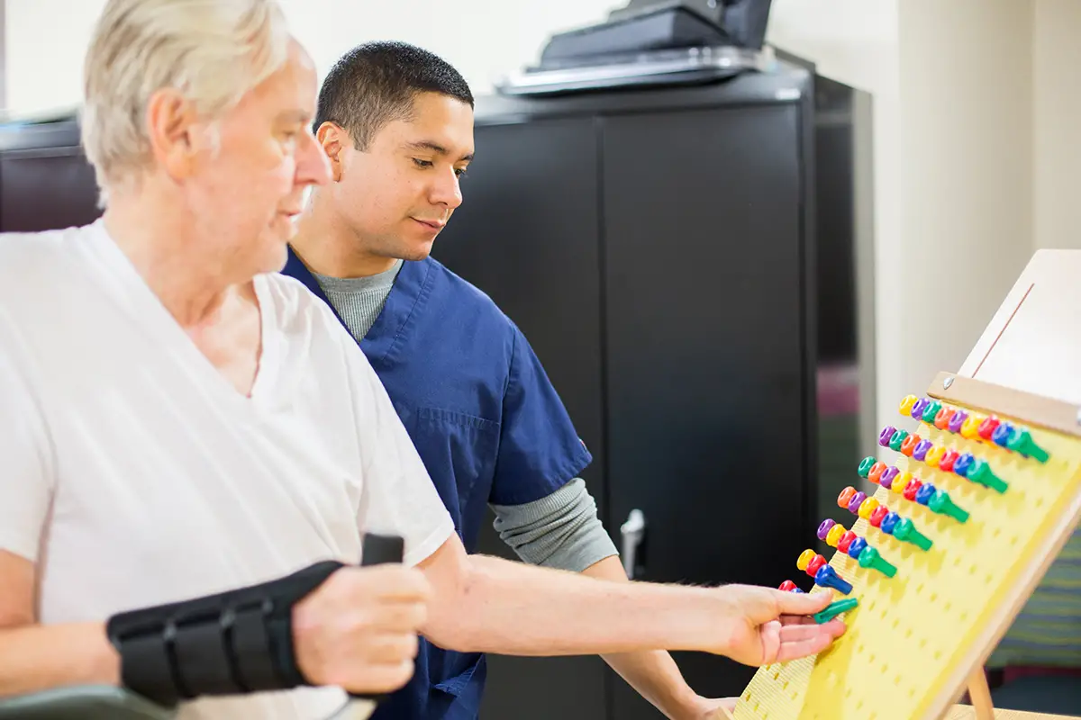 Colorful activity supplies and games available for skilled nursing residents