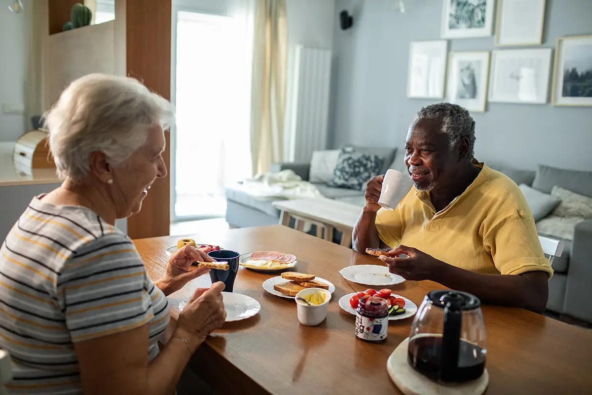 Senior residents enjoying nutritious meals and specialized dietary services
